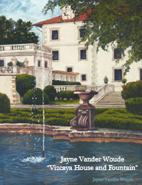 Vizcaya House and Fountain painting